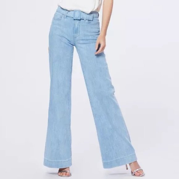 NEW Paige Denim Sutton Wide Leg Blue Jeans Boho 30 - Picture 2 of 7